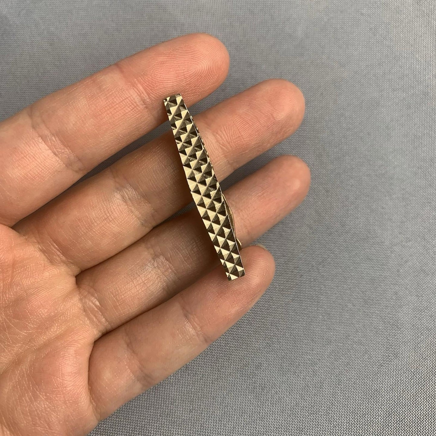 Vintage Geometric Tie Clip (Marked Nippy Clip, Made in England, Imitation)