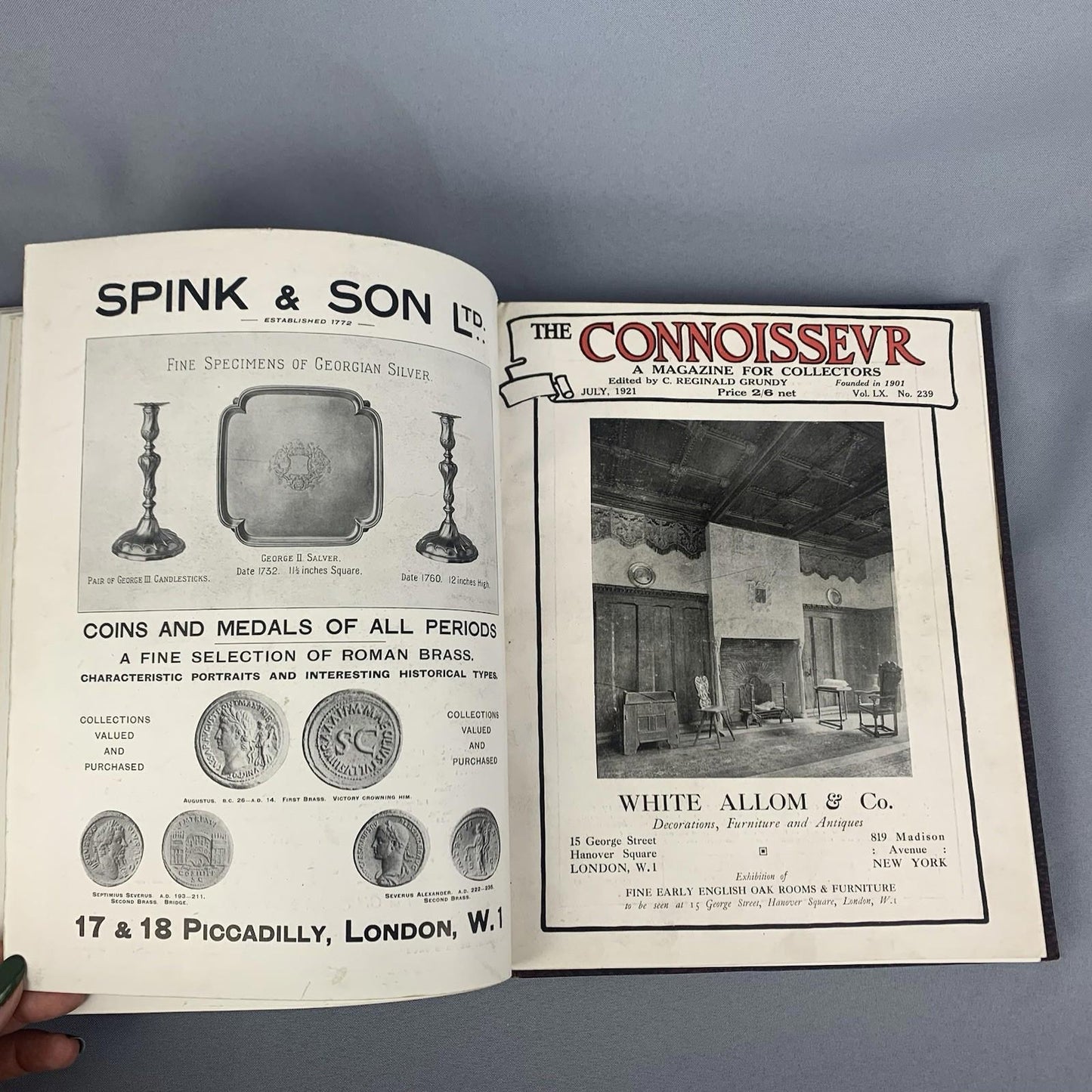 The Connoisseur Magazine 1921 Bound Hardback Book Volume 60