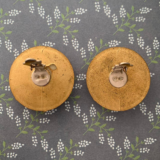 Vintage Clip on earrings in burgundy velvet