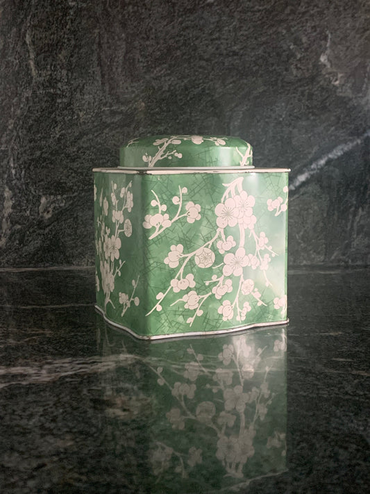 Green and White Tin