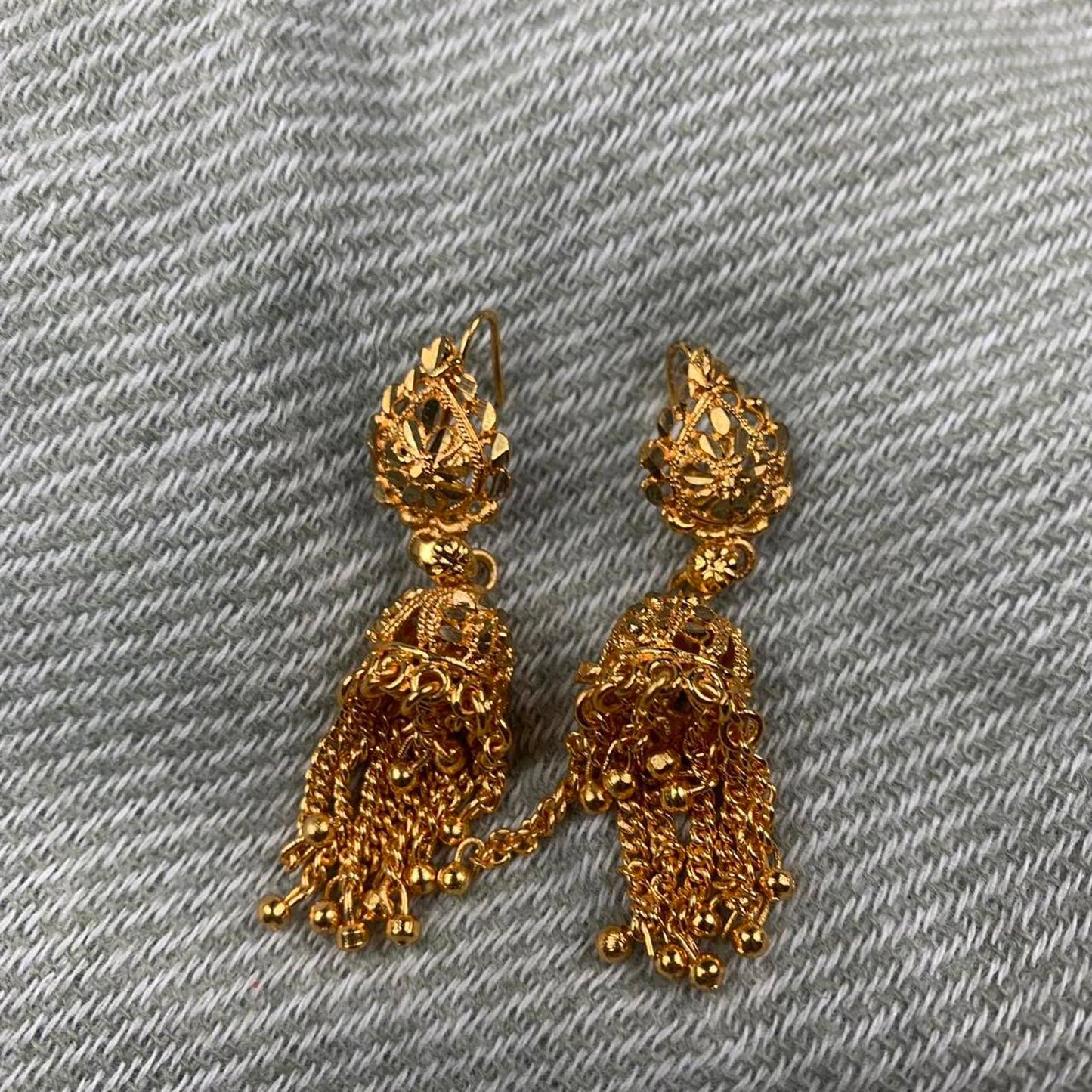 Vintage Chandelier Drop Earrings in Gold-Tone