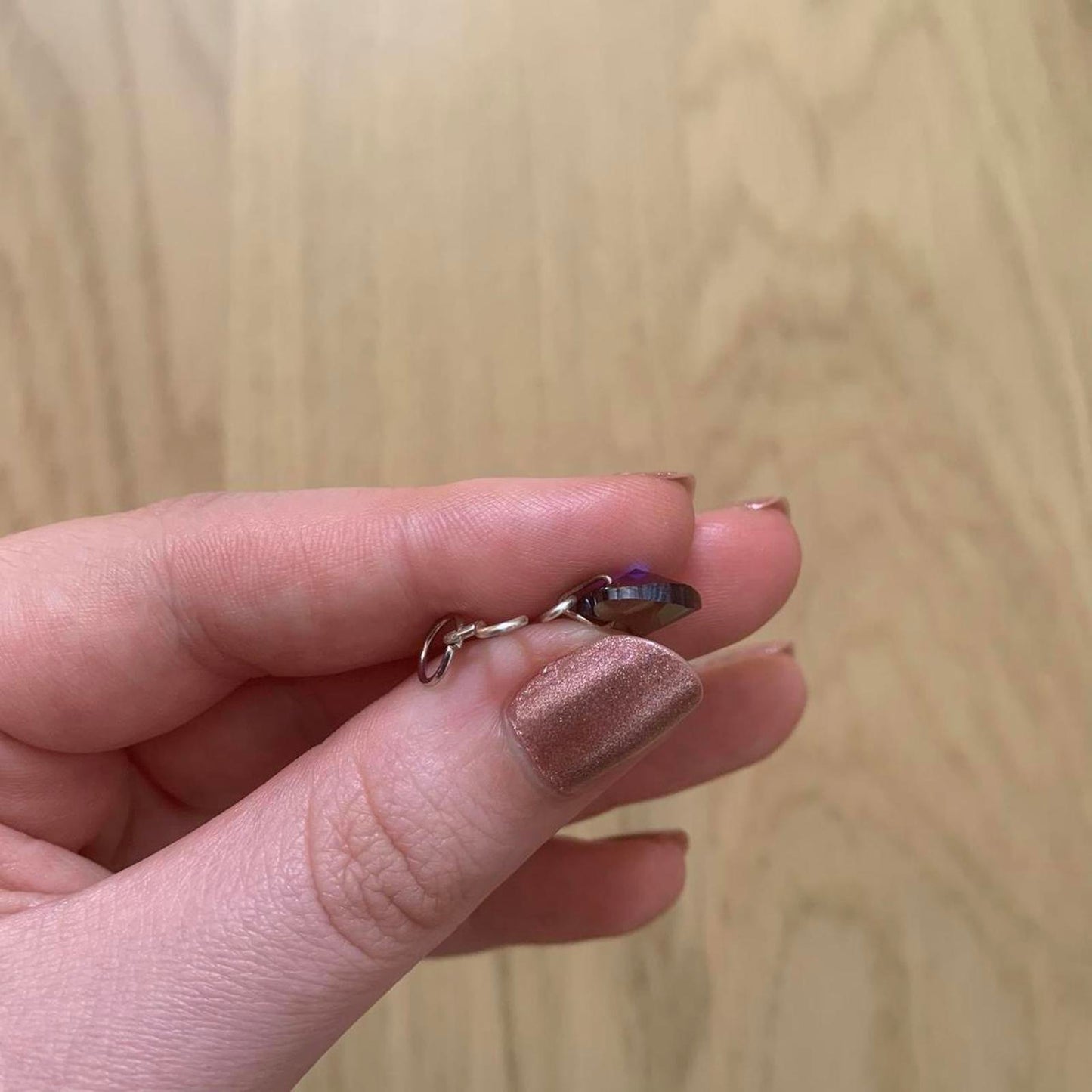 Purple Heart and Silver-tone Charm / Pendant