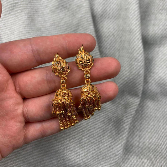 Vintage Chandelier Drop Earrings in Gold-Tone