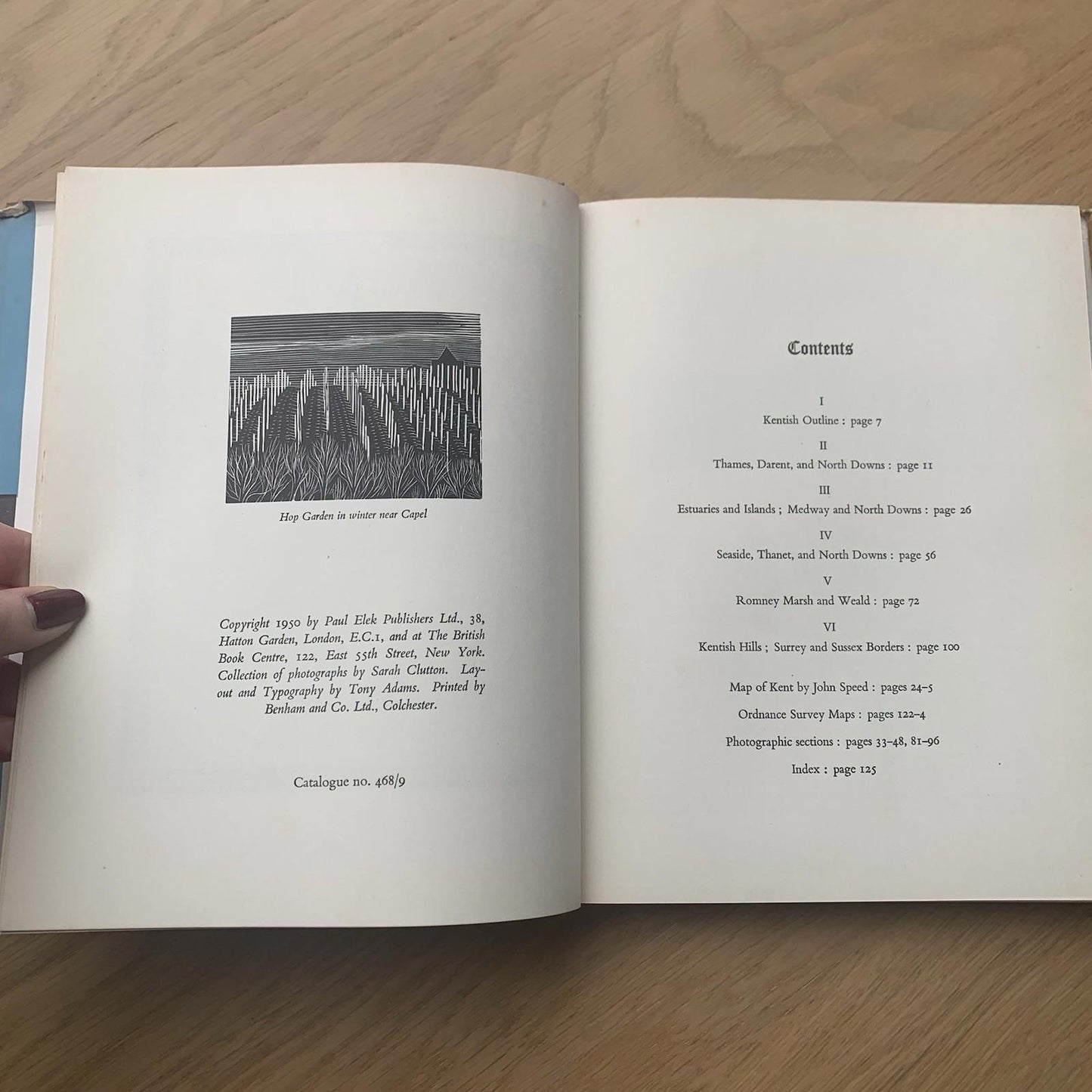 Kent Hardcover Book by Reginald Turnor 1950 Vision of England with Dust Jacket