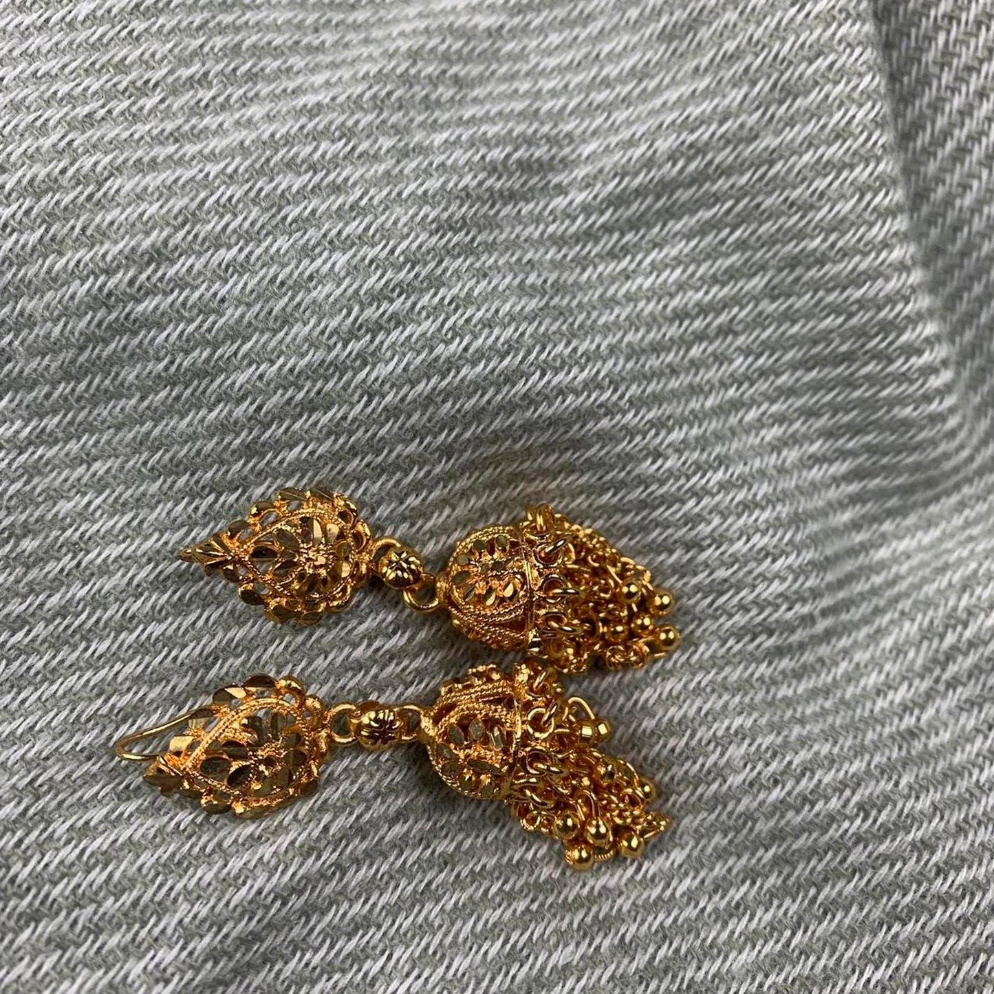 Vintage Chandelier Drop Earrings in Gold-Tone