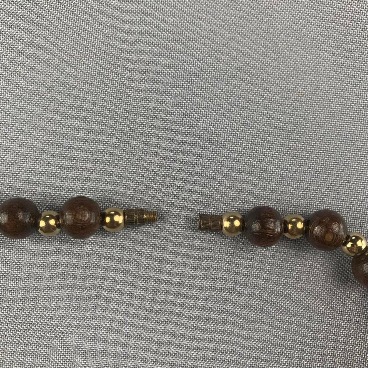 Cork and Chunky Wooden Beaded Necklace (~24cm length)