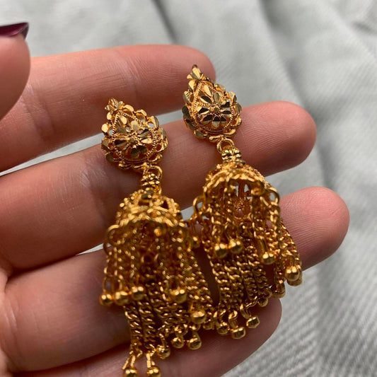 Vintage Chandelier Drop Earrings in Gold-Tone