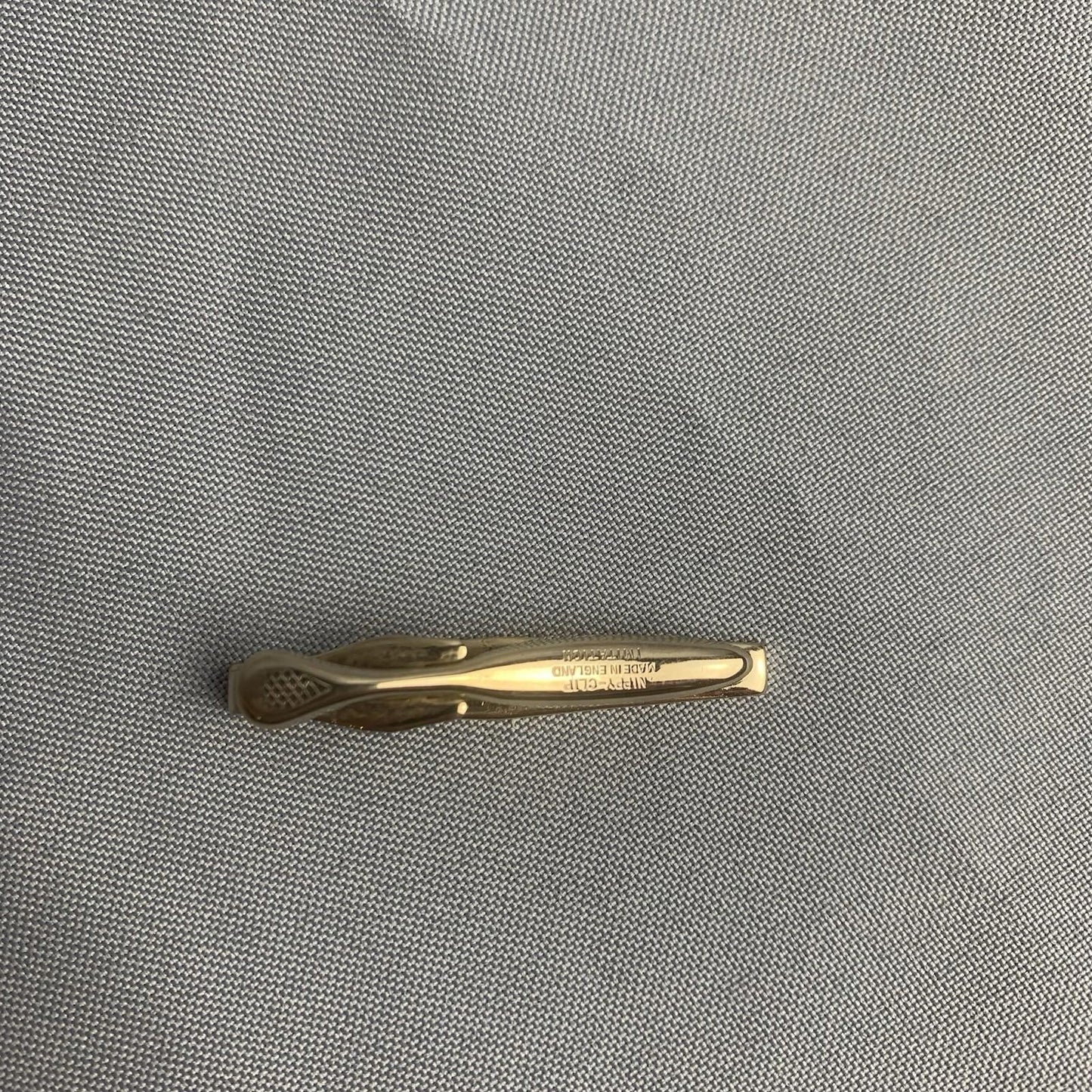 Vintage Geometric Tie Clip (Marked Nippy Clip, Made in England, Imitation)